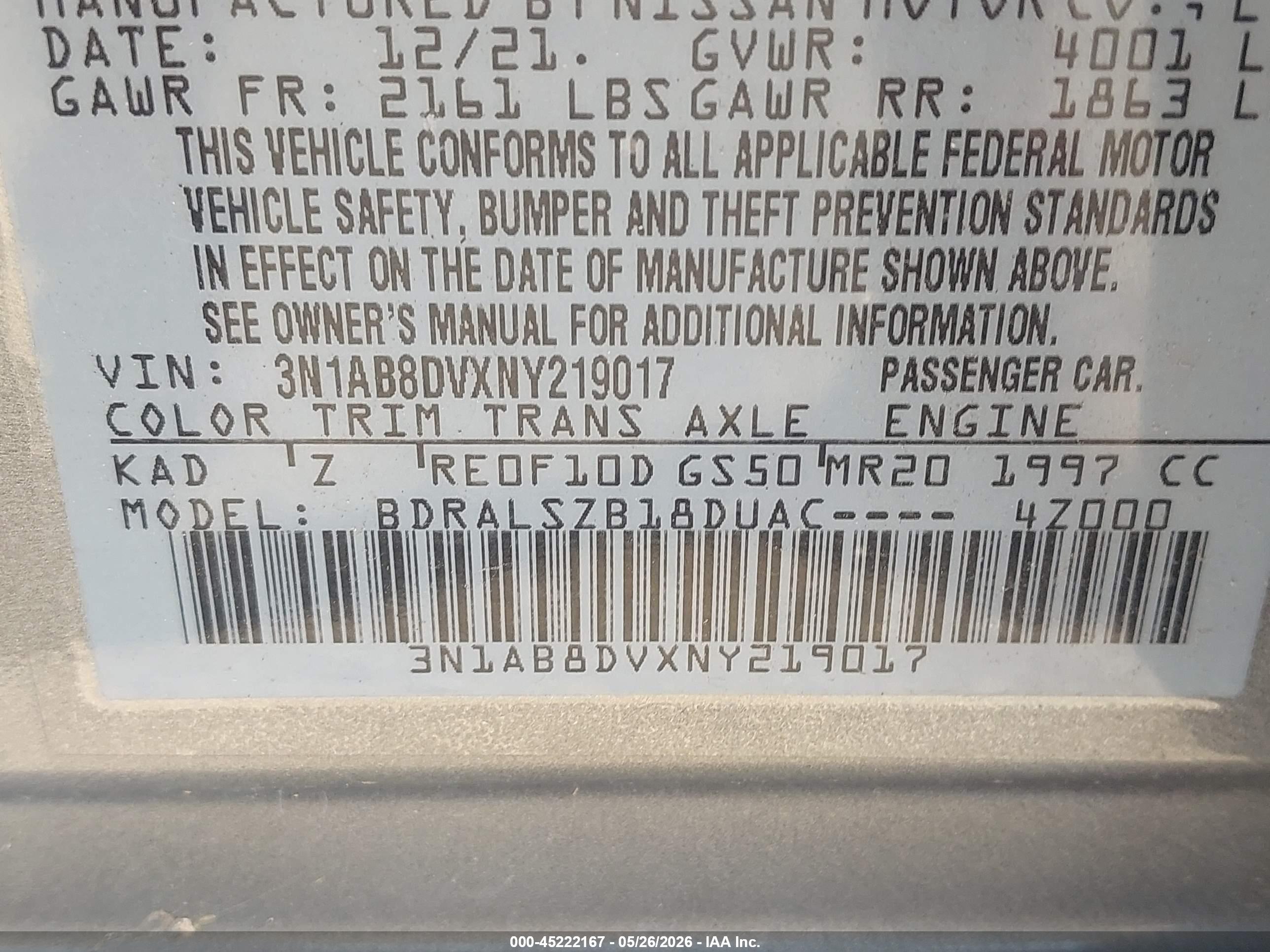 NISSAN SENTRA image 9