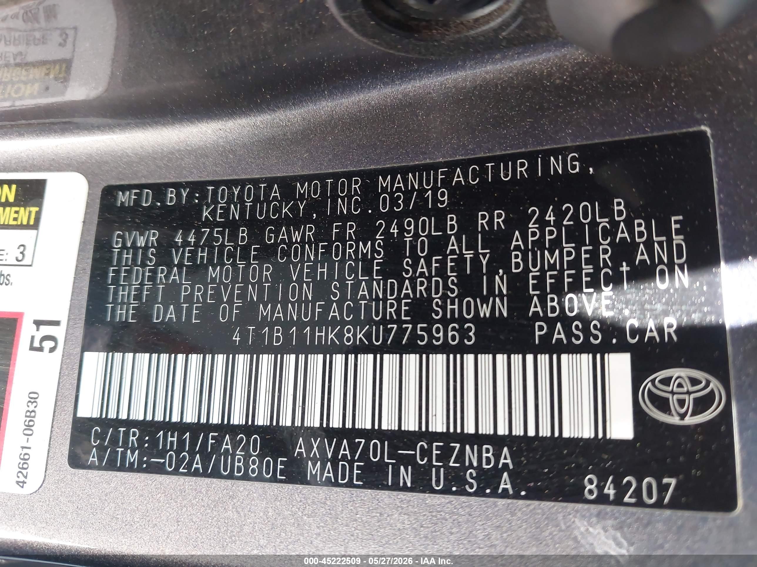 TOYOTA CAMRY image 9
