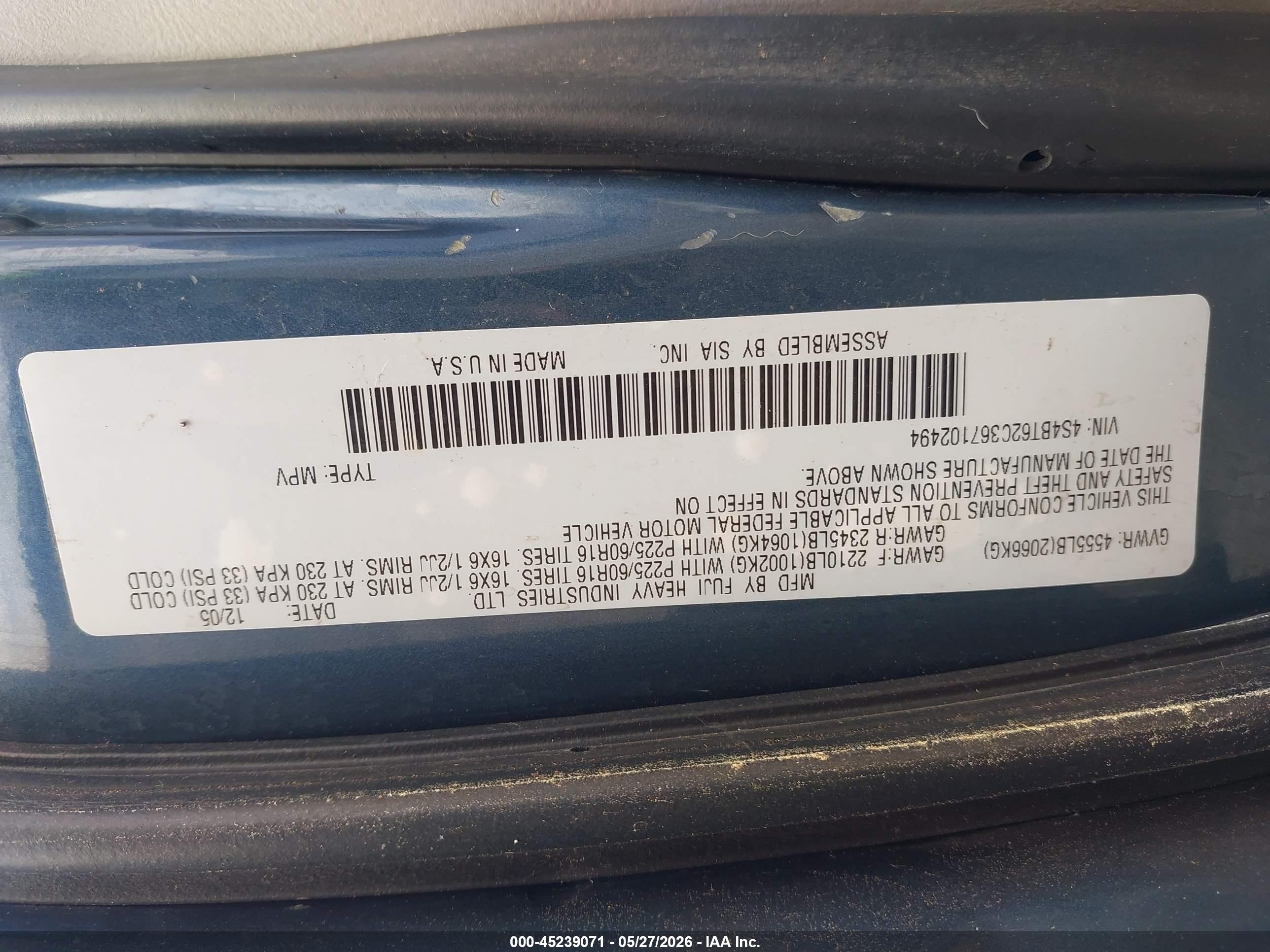 SUBARU BAJA image 9