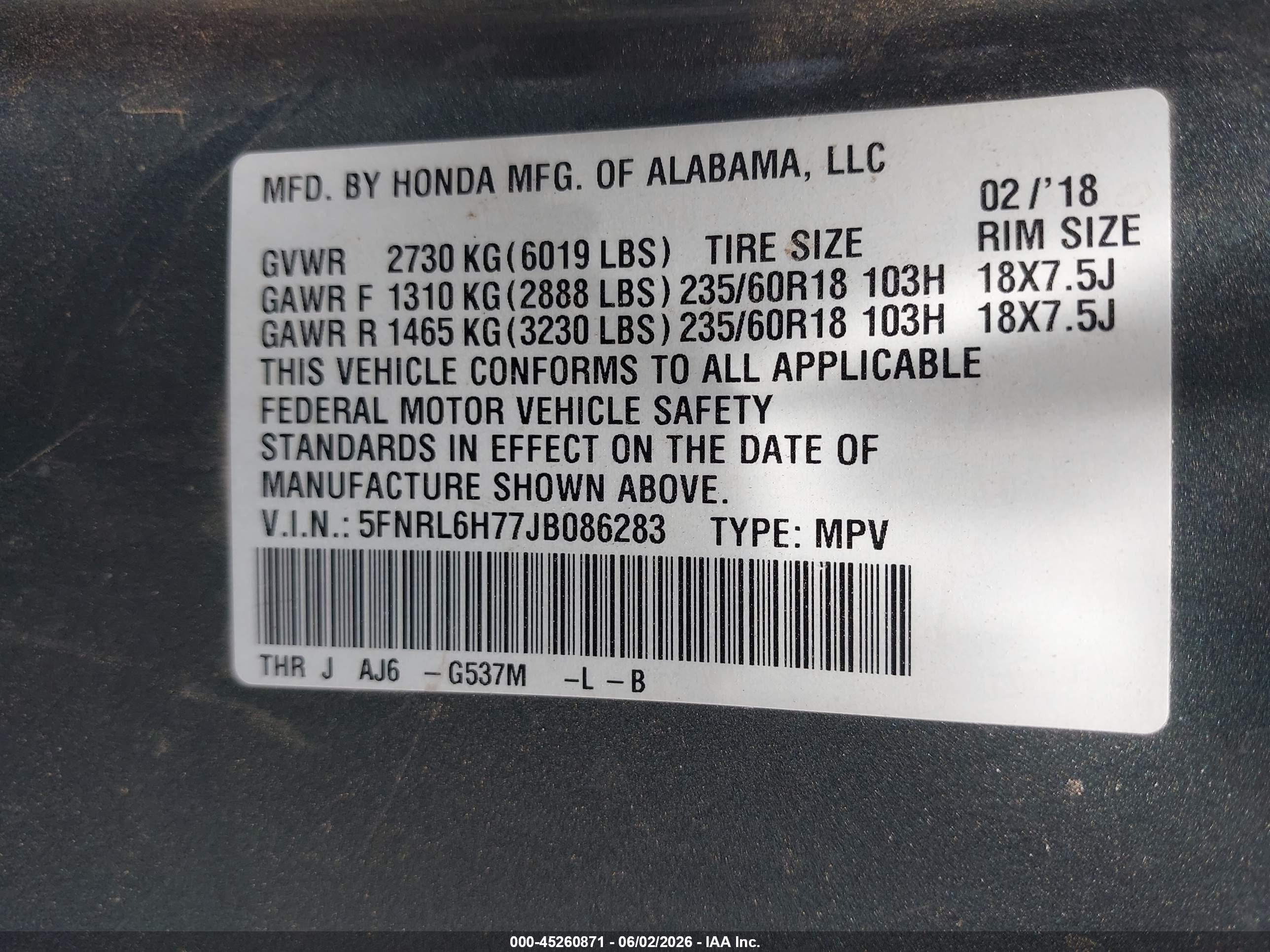 HONDA ODYSSEY image 9