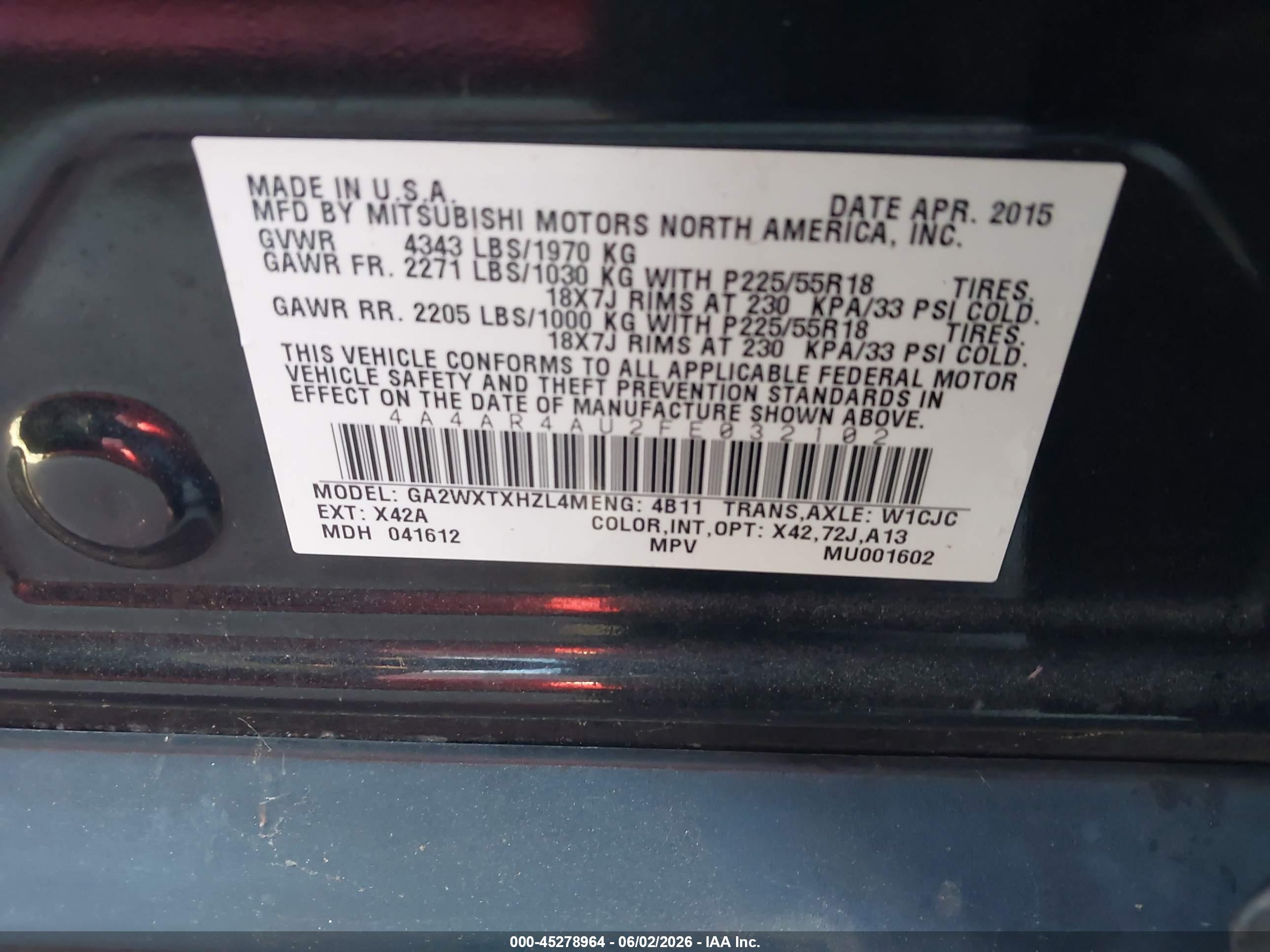 MITSUBISHI OUTLANDER image 9