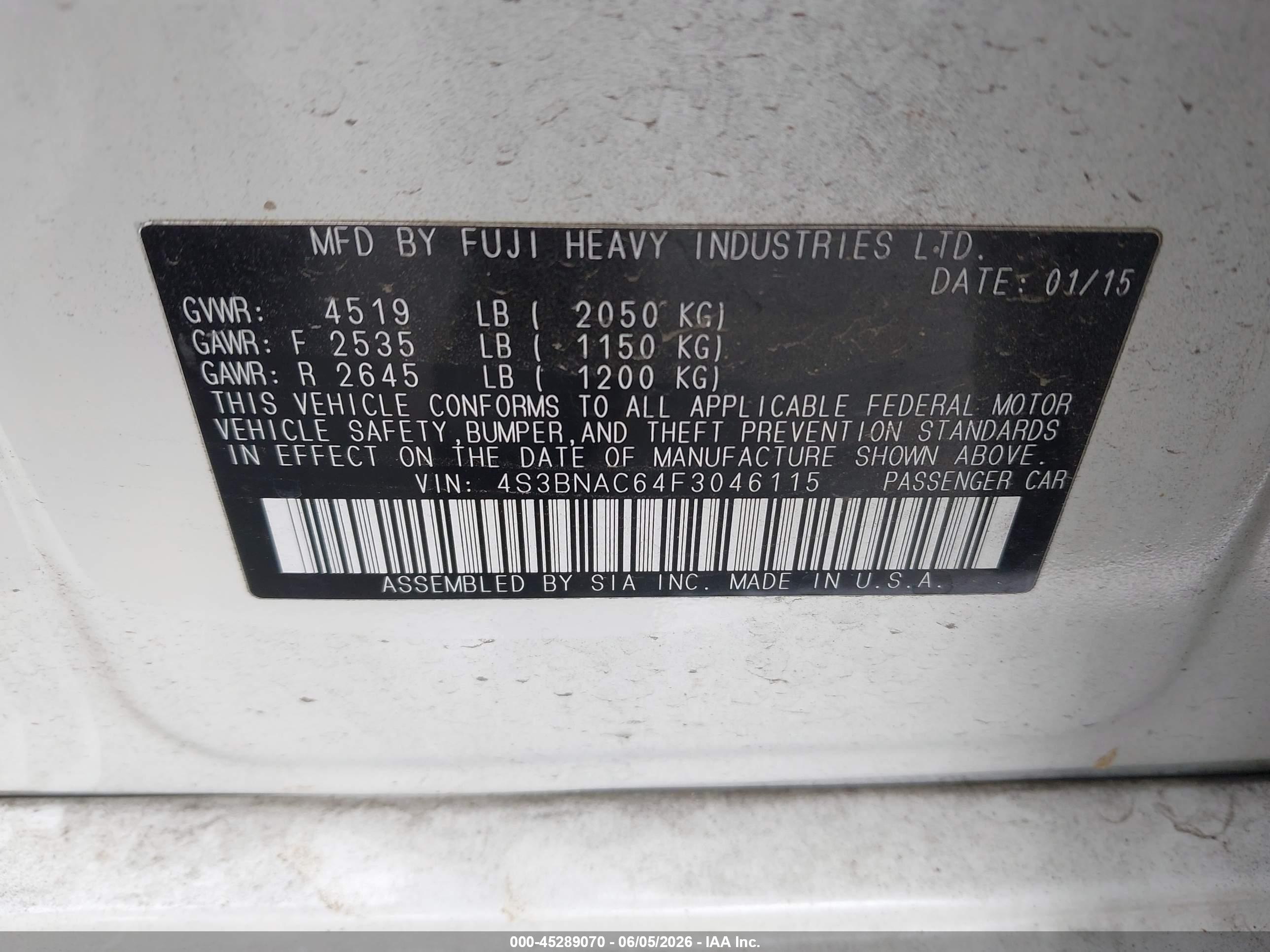 SUBARU LEGACY image 9