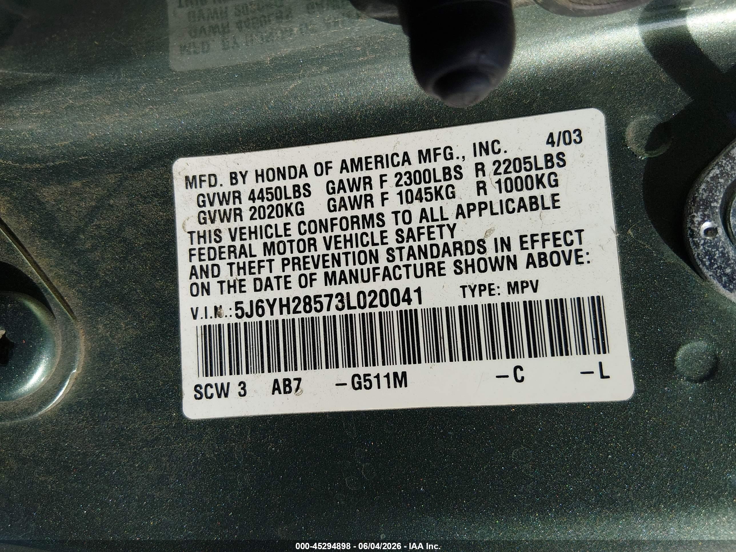 HONDA ELEMENT image 9