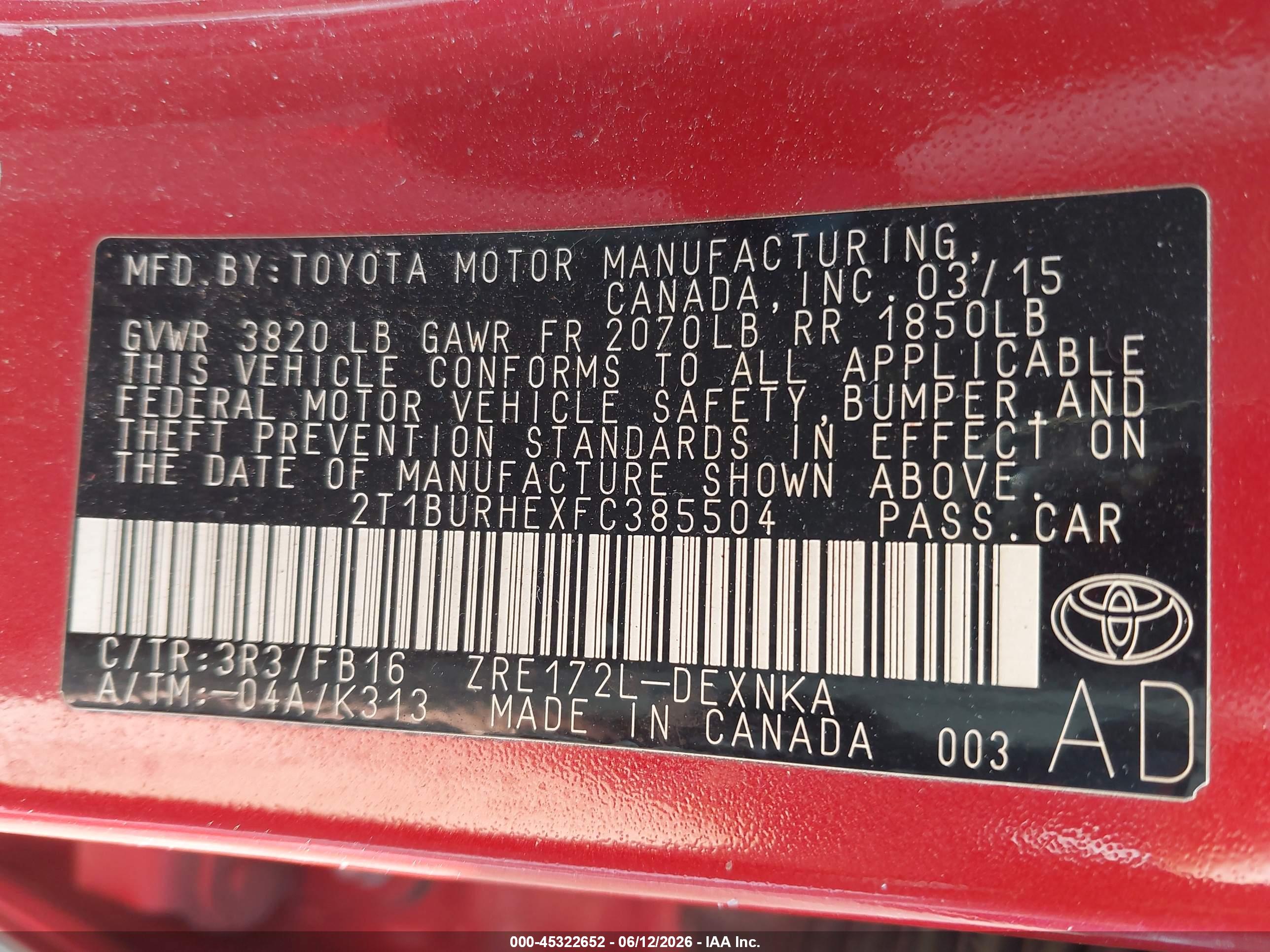 TOYOTA COROLLA image 9