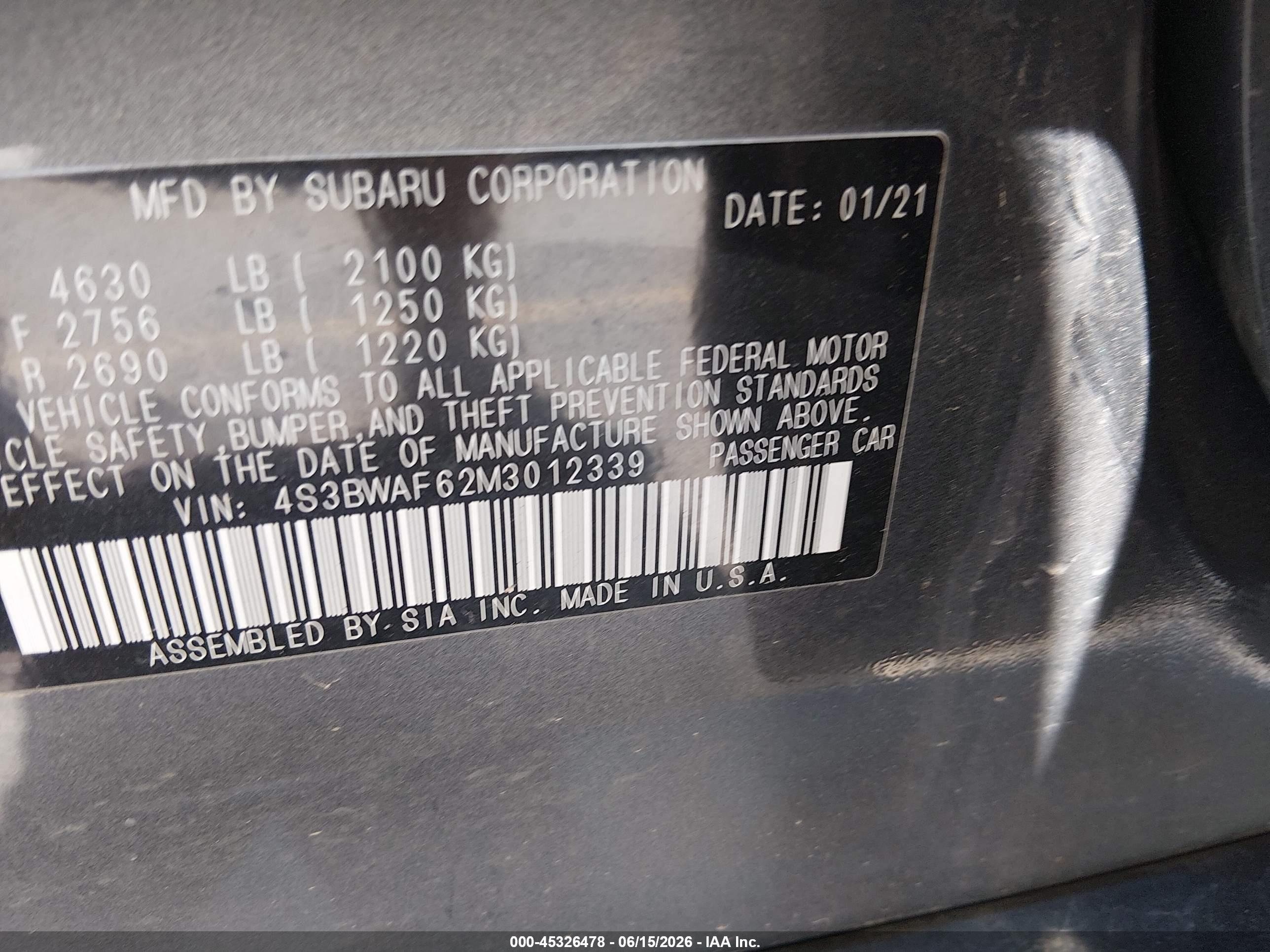 SUBARU LEGACY image 9