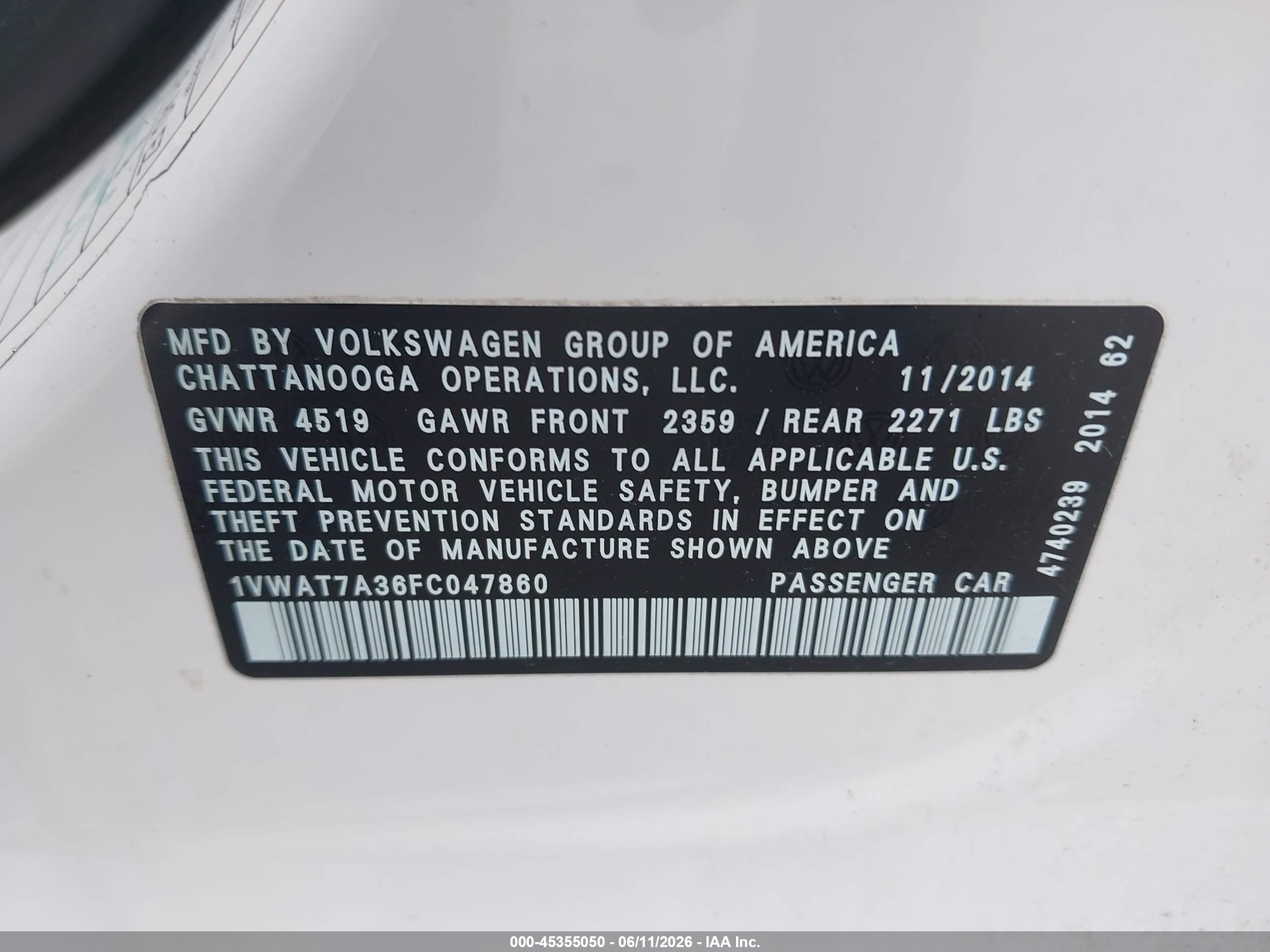 VOLKSWAGEN PASSAT image 9