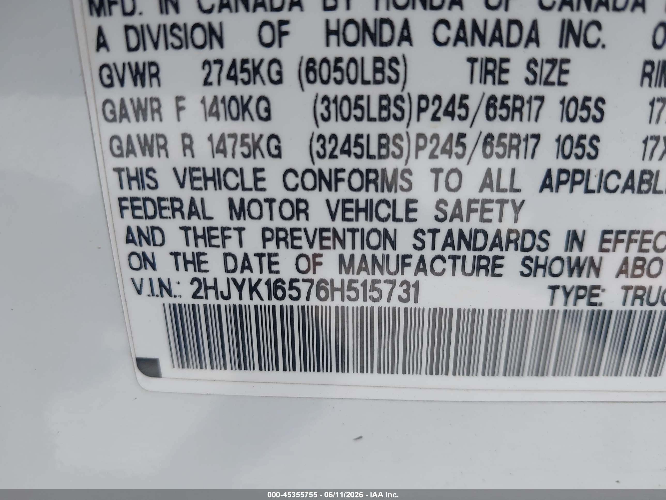 HONDA RIDGELINE image 9