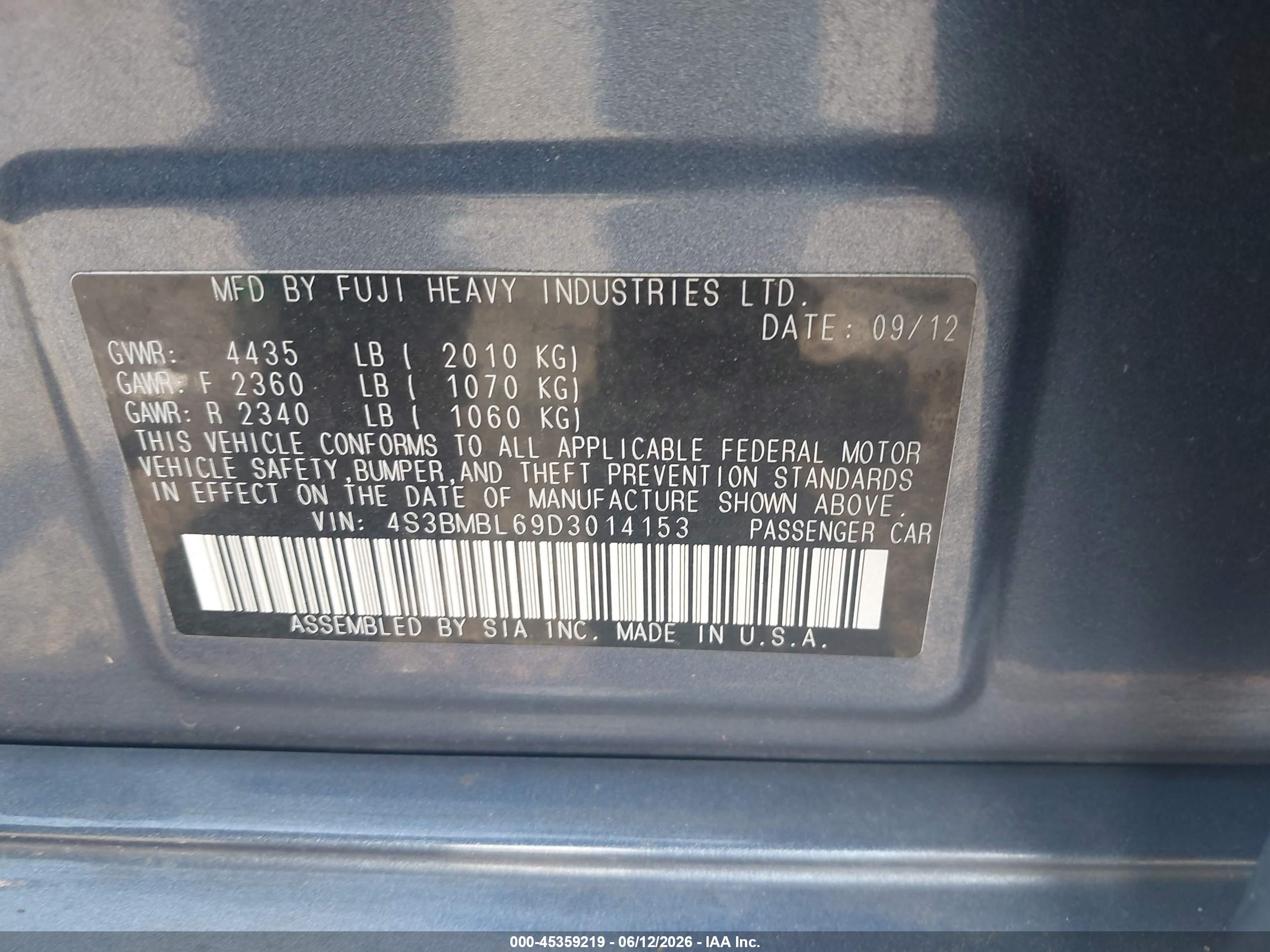SUBARU LEGACY image 9