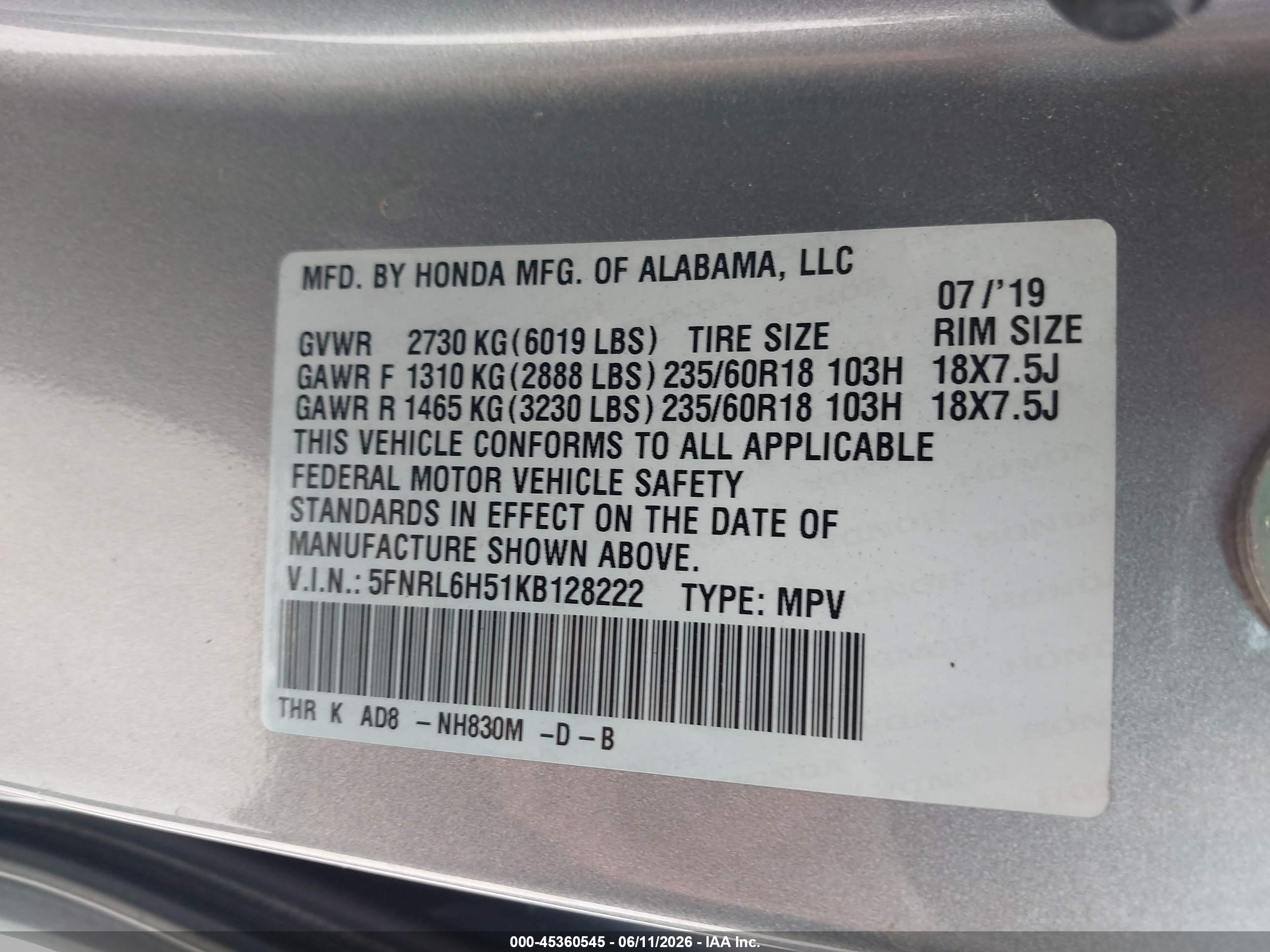 HONDA ODYSSEY image 9