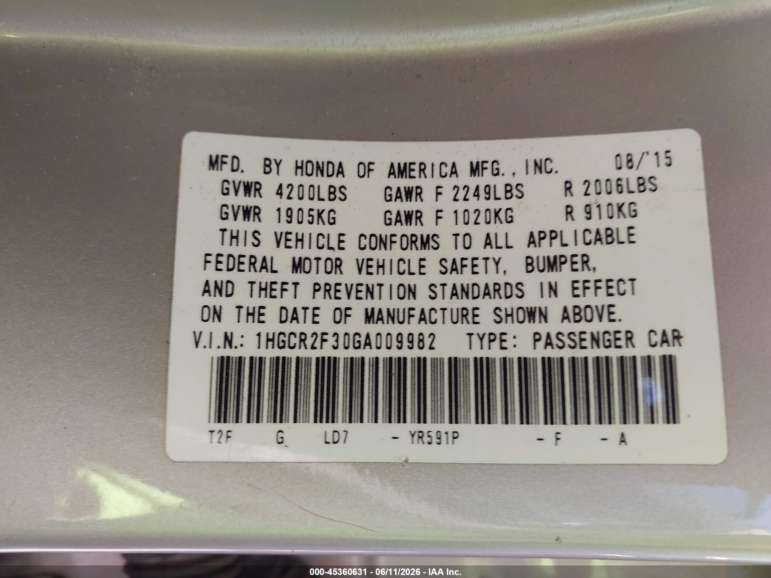 HONDA ACCORD image 9