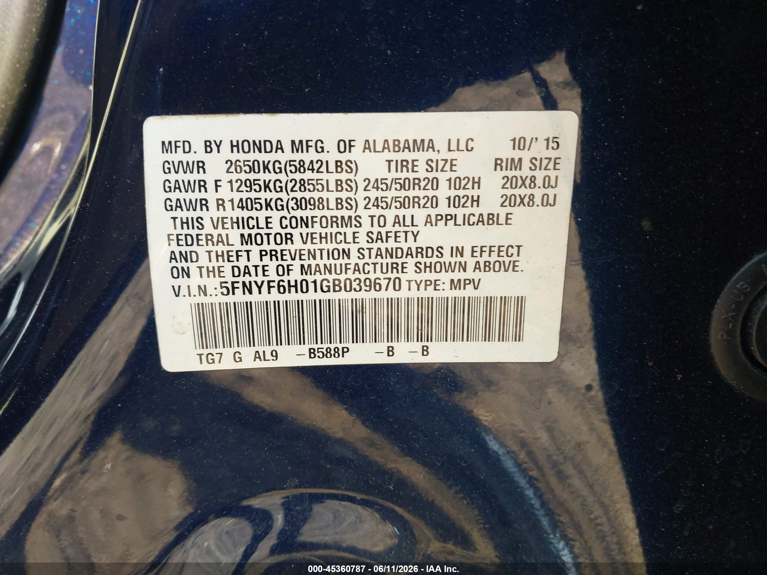 HONDA PILOT image 9