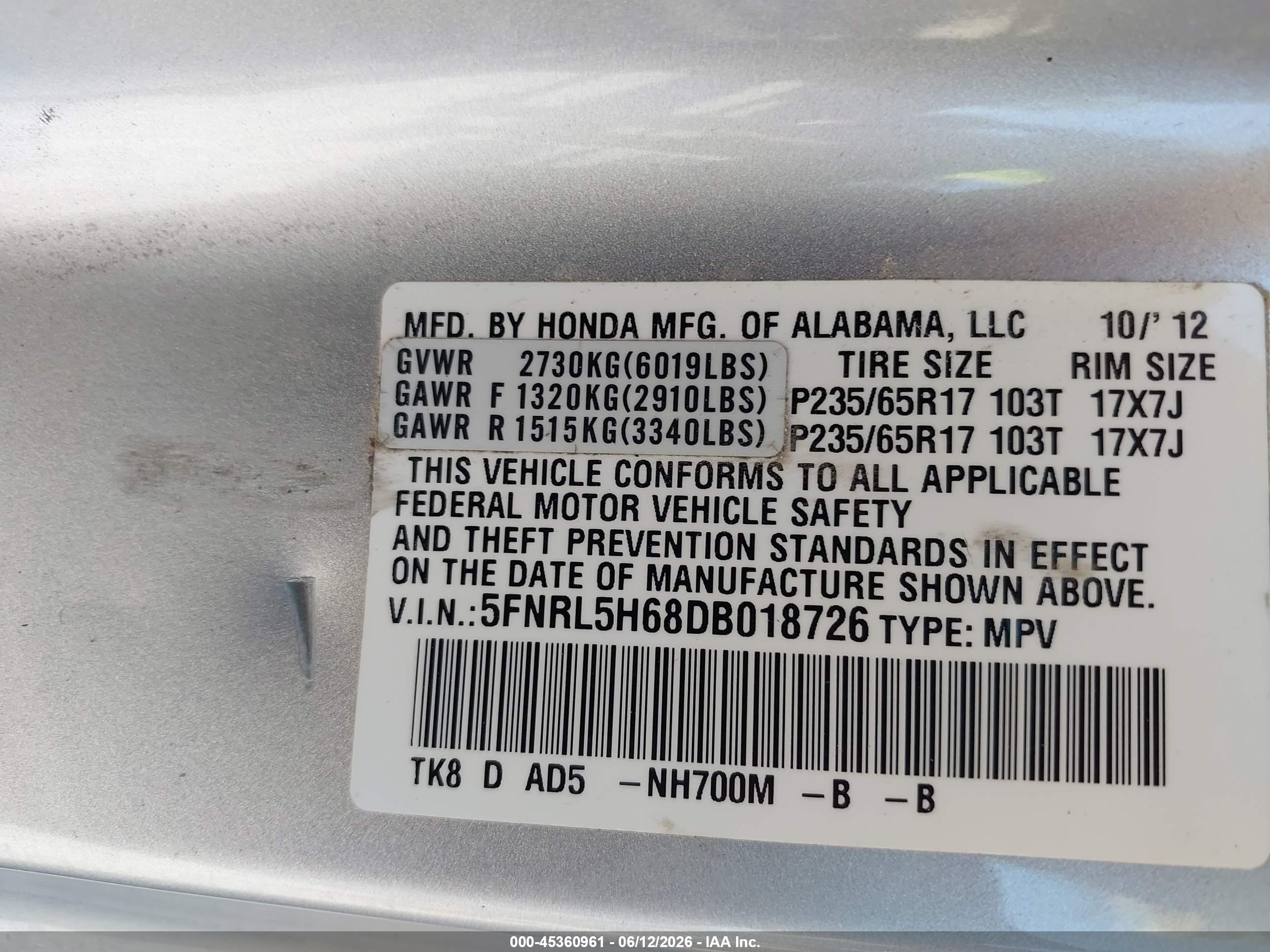 HONDA ODYSSEY image 9