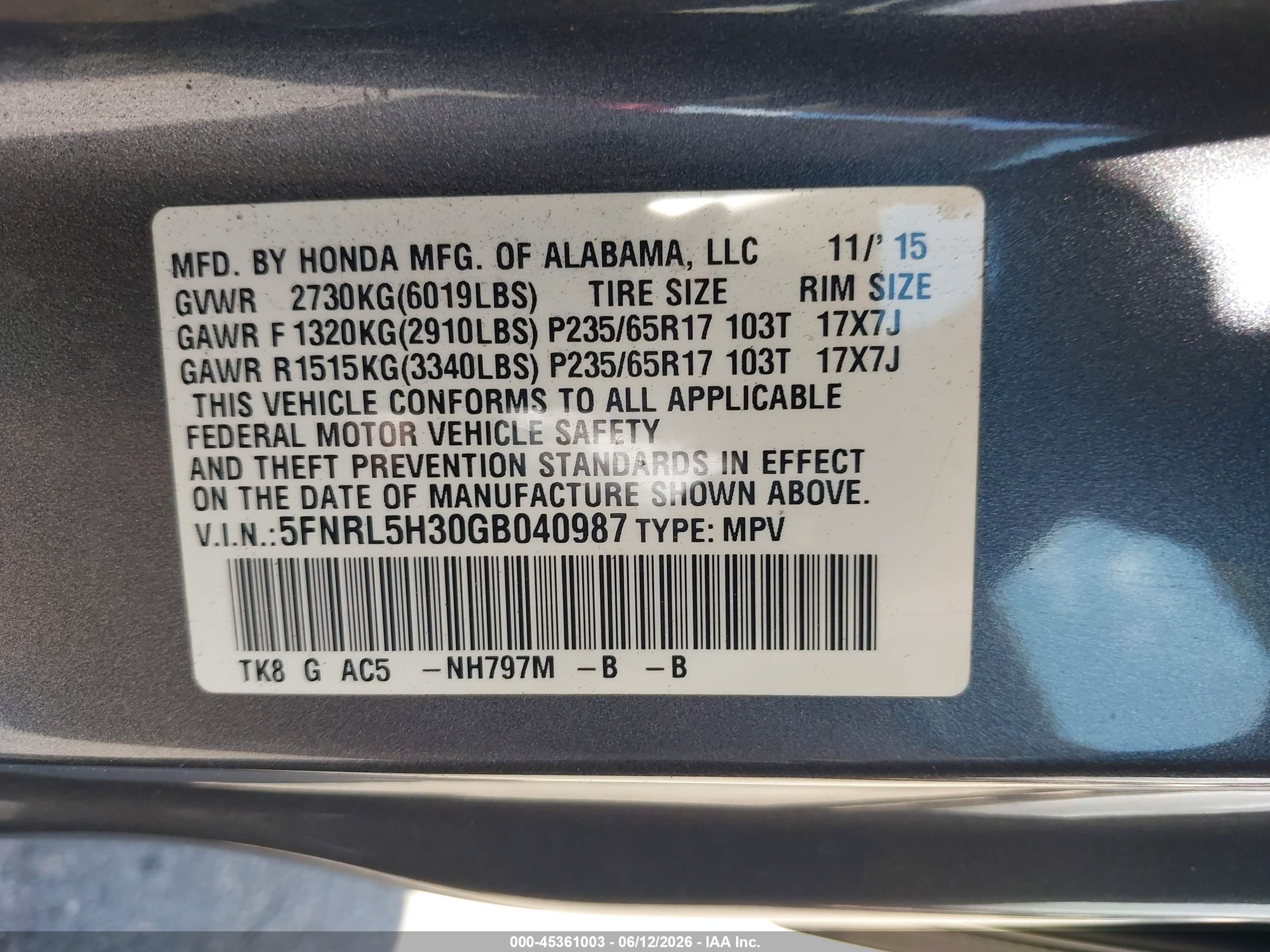 HONDA ODYSSEY image 9