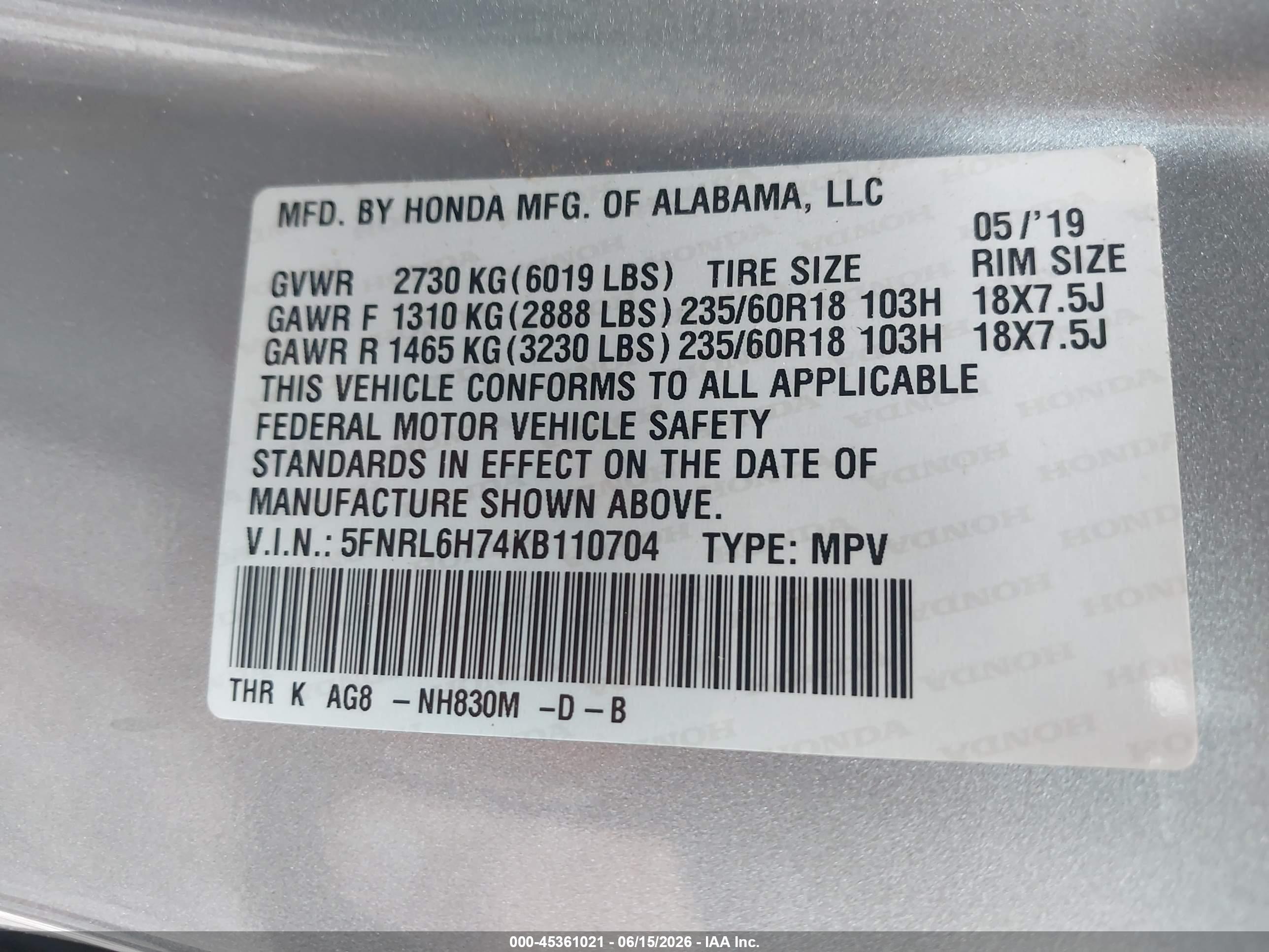 HONDA ODYSSEY image 9