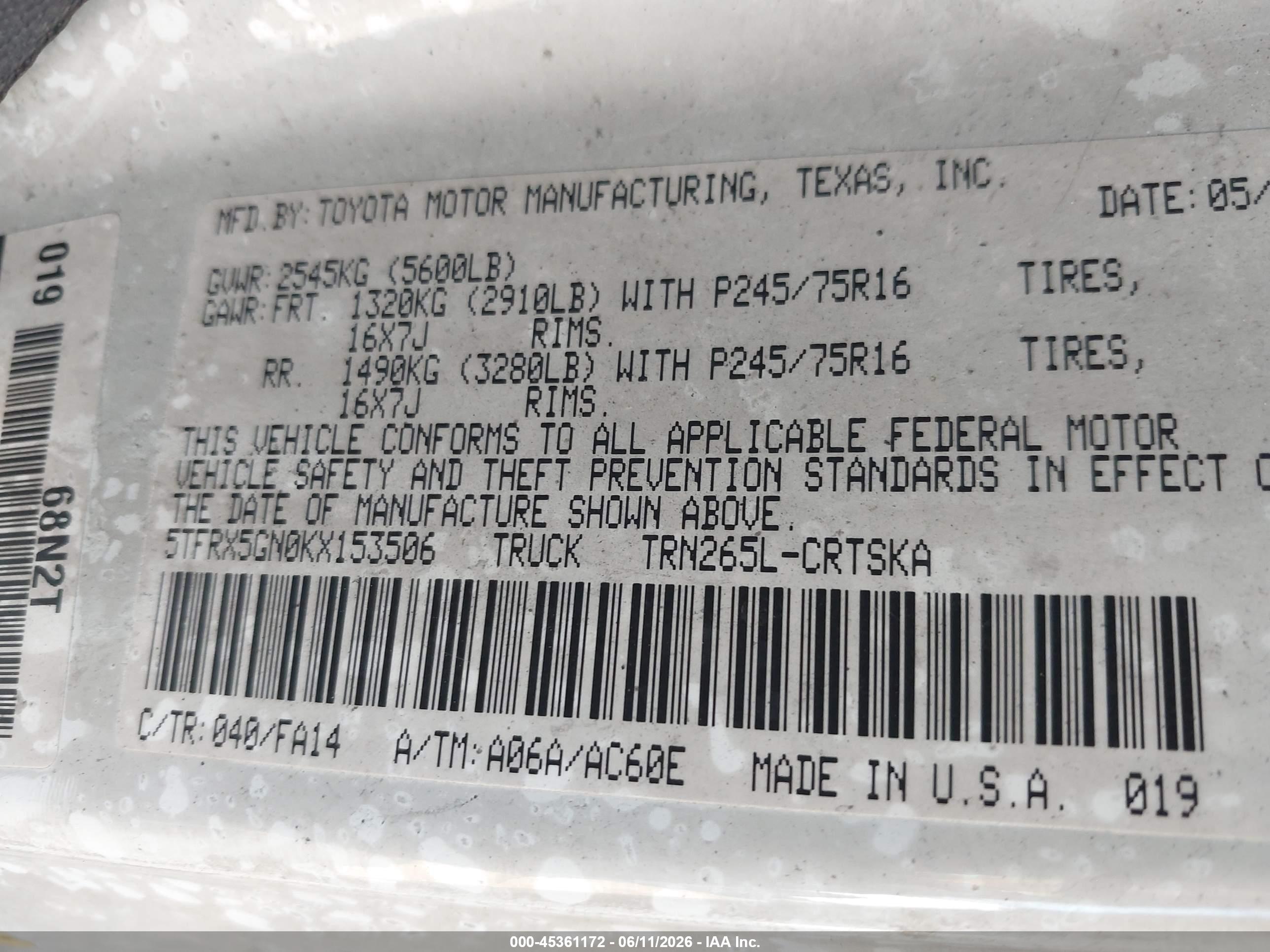 TOYOTA TACOMA image 9