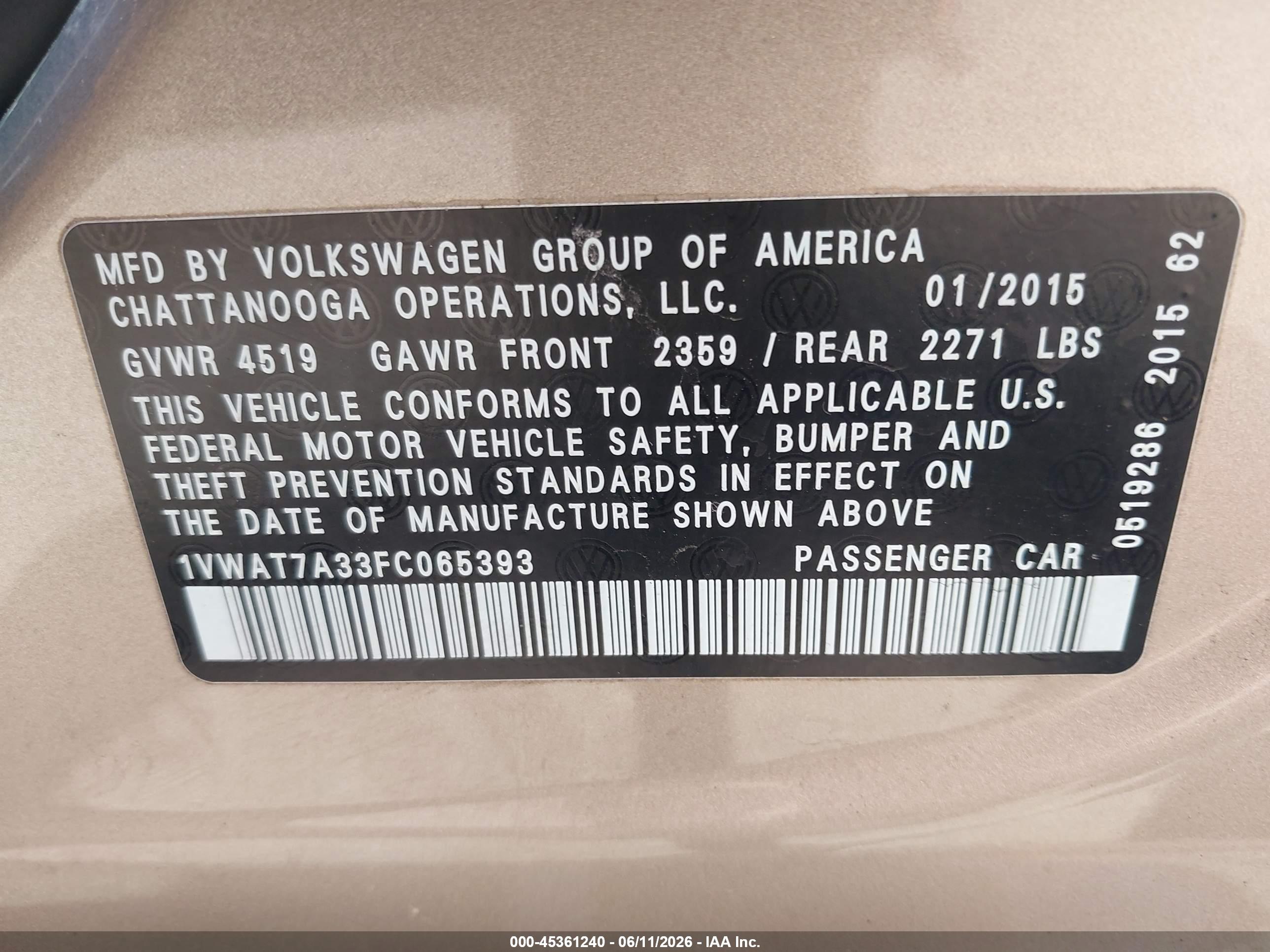 VOLKSWAGEN PASSAT image 9