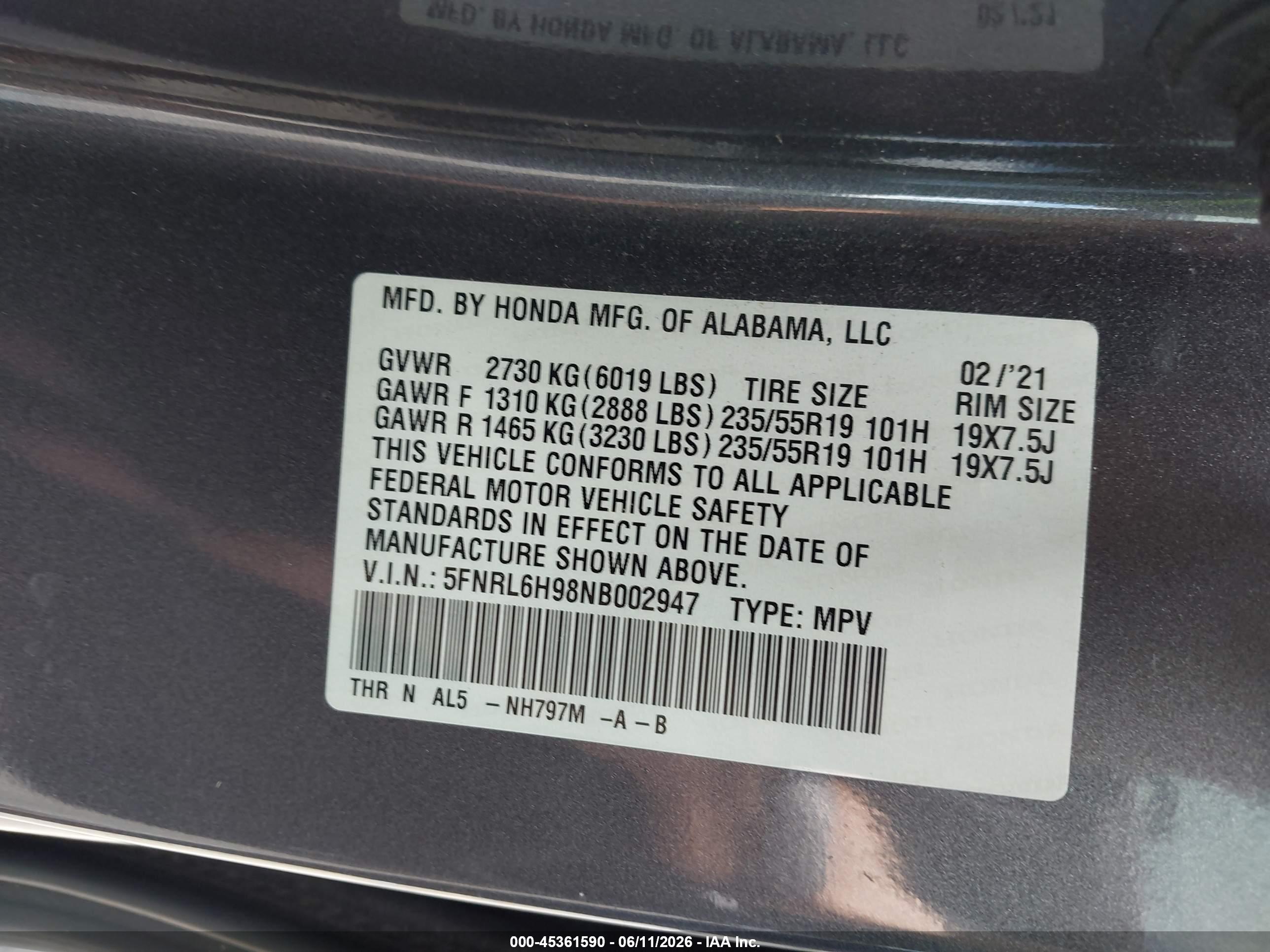 HONDA ODYSSEY image 9
