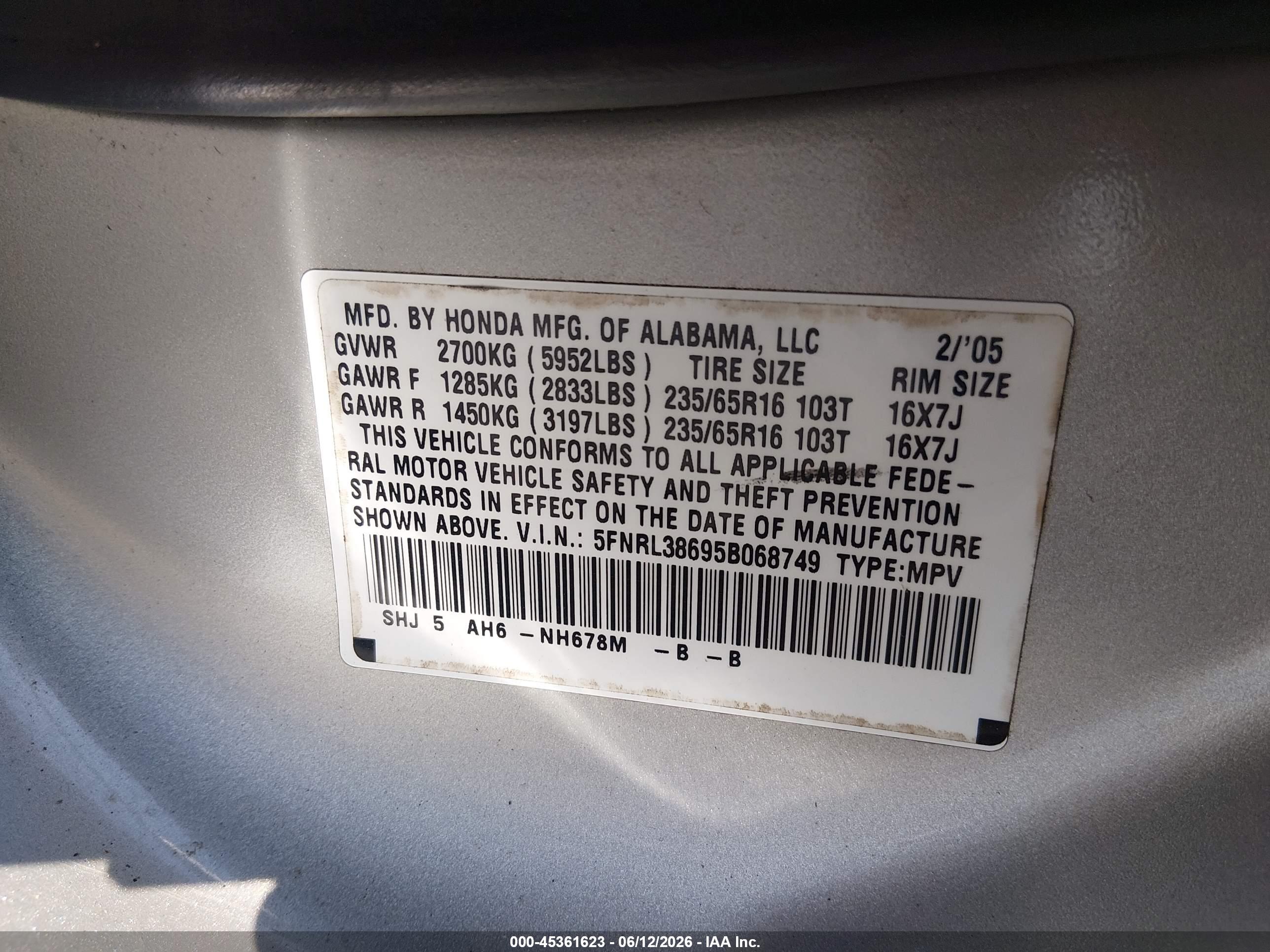 HONDA ODYSSEY image 9