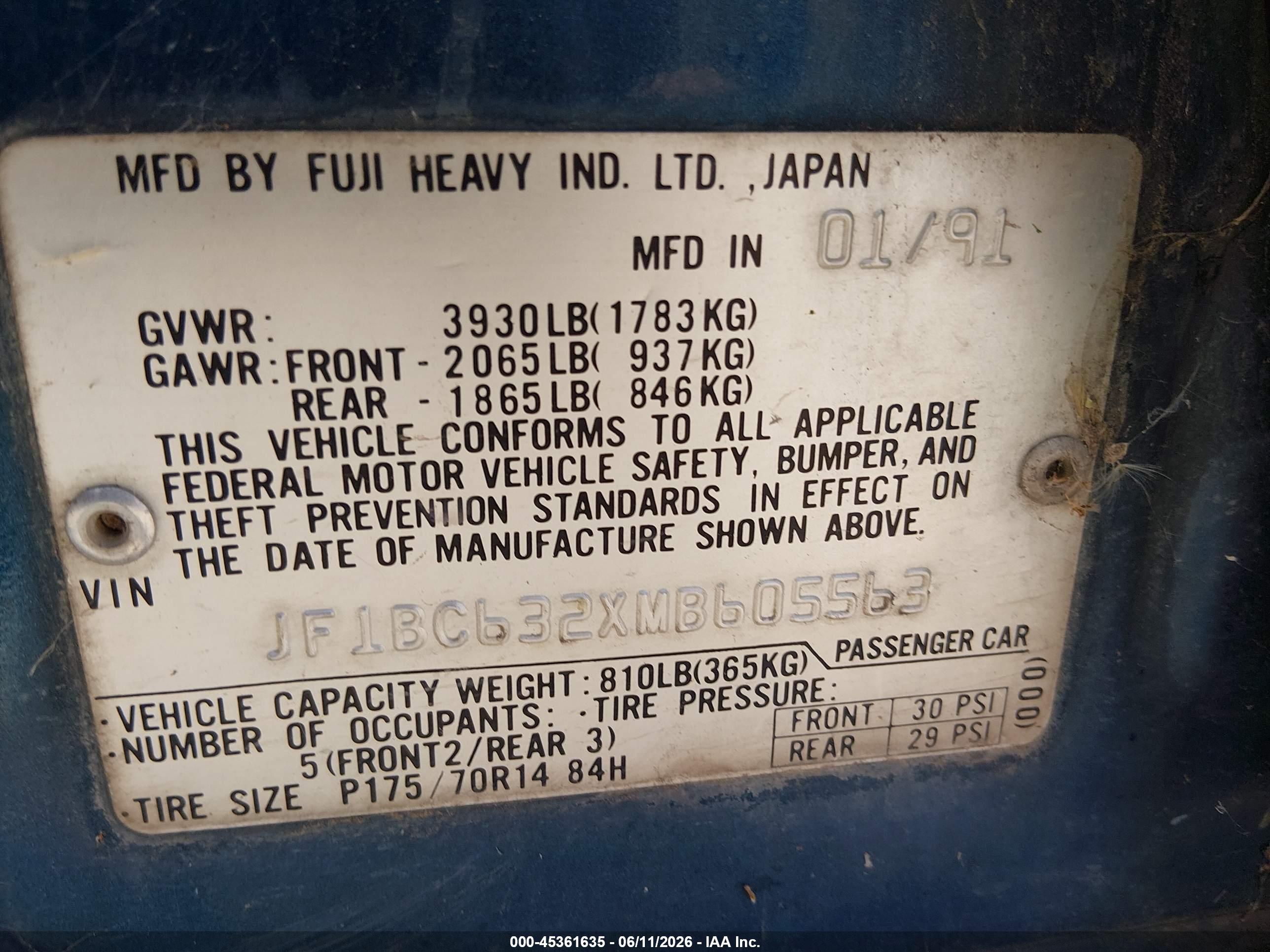 SUBARU LEGACY image 9