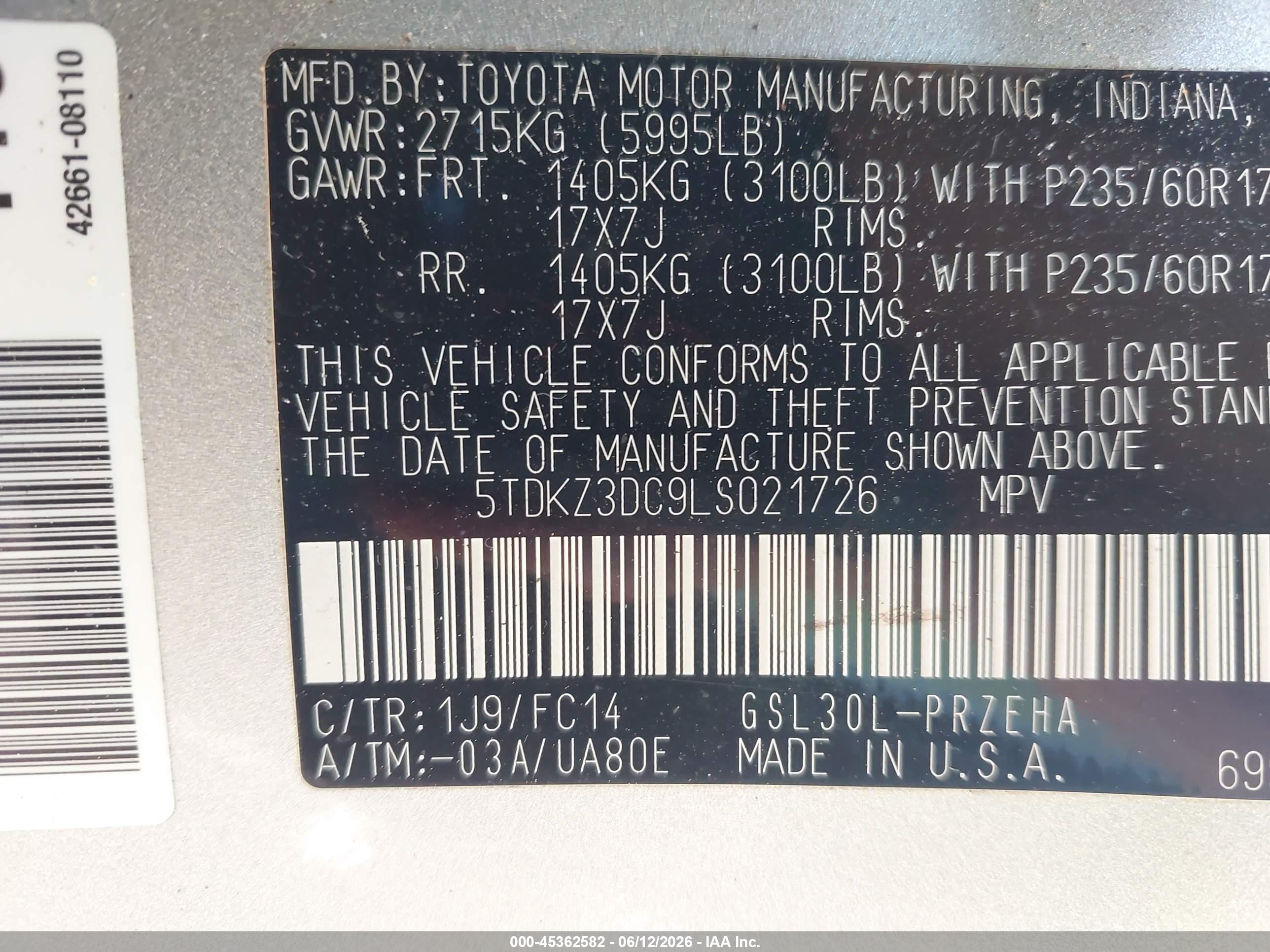 TOYOTA SIENNA image 9
