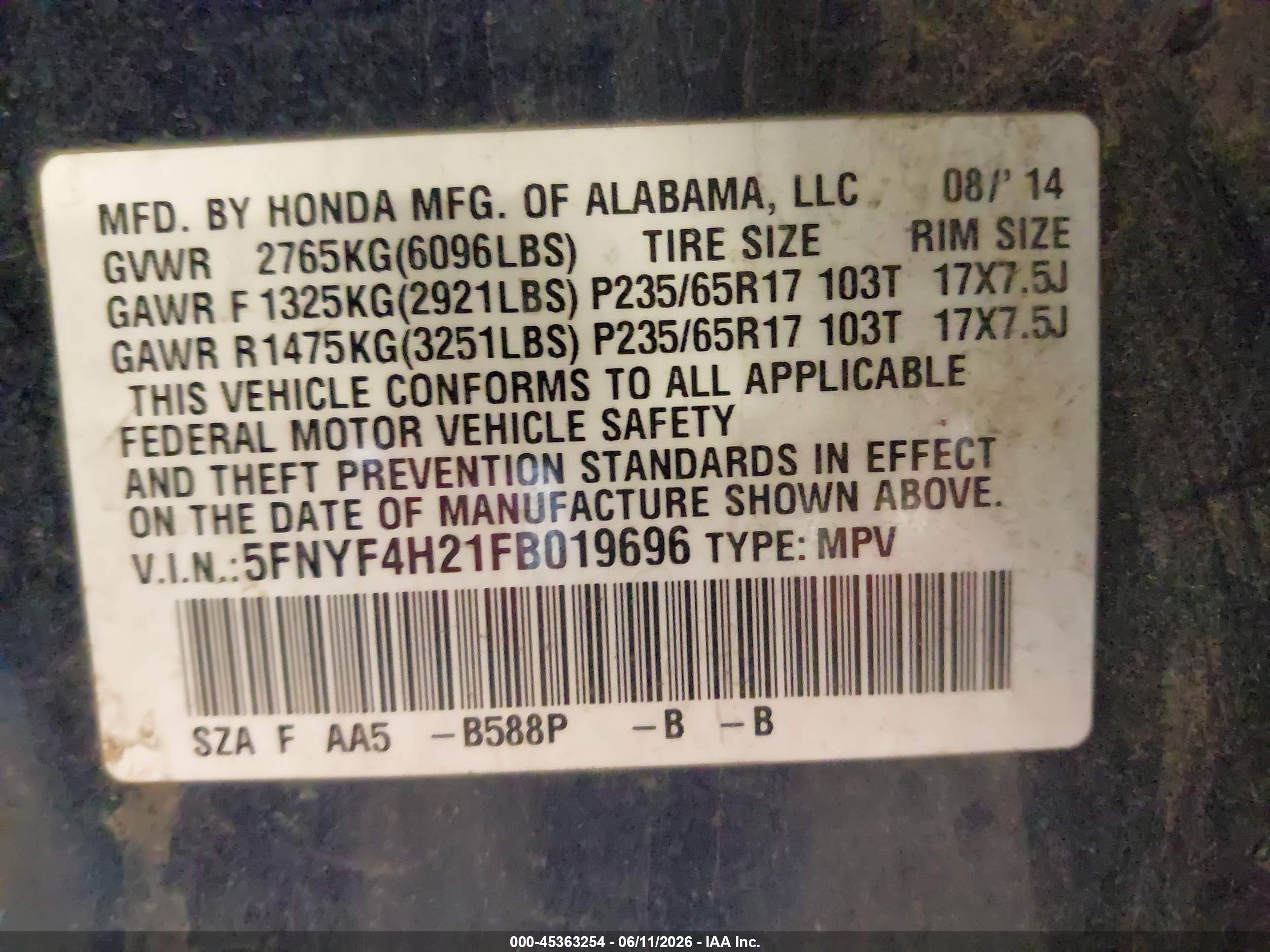 HONDA PILOT image 9