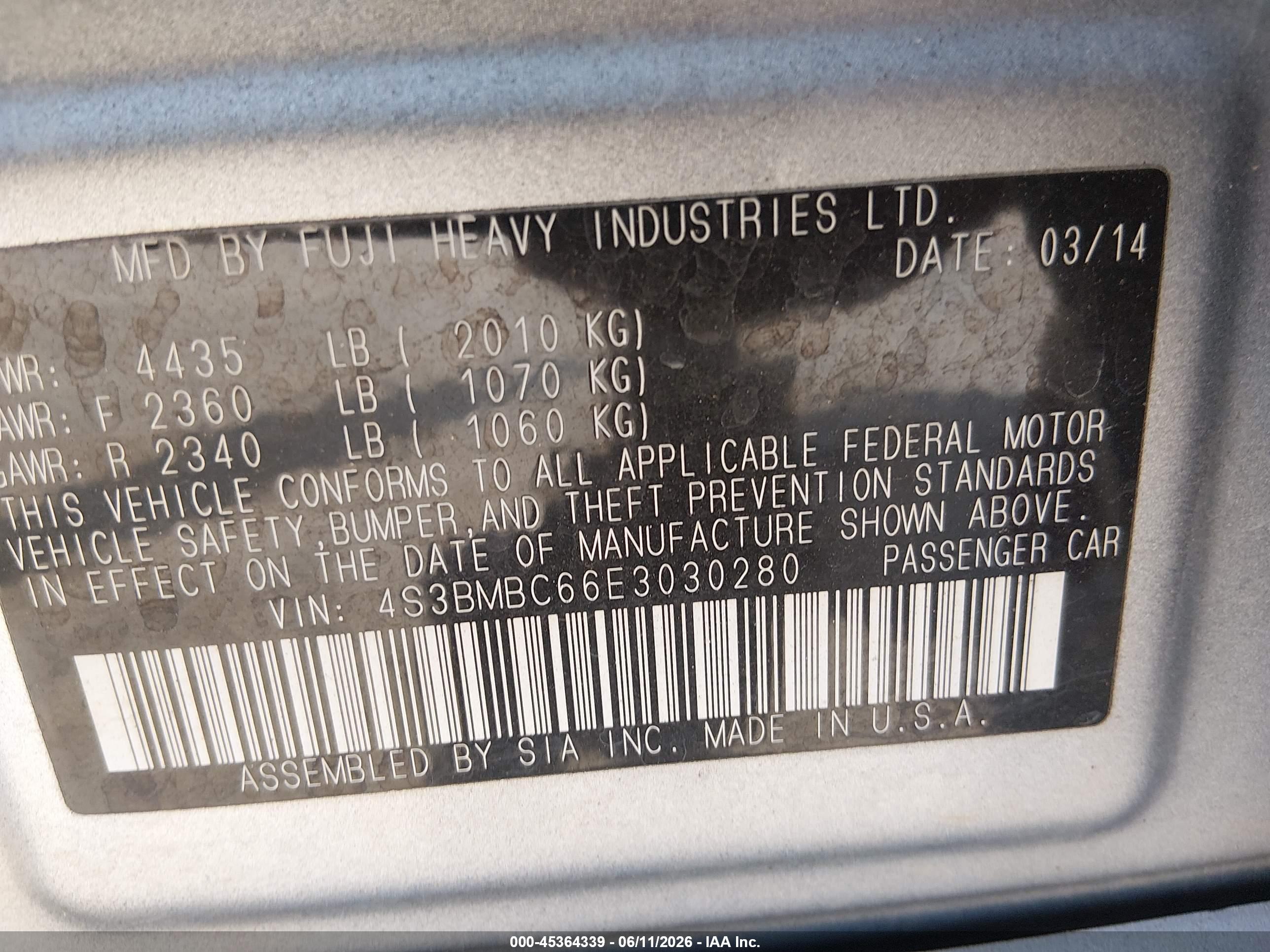 SUBARU LEGACY image 9