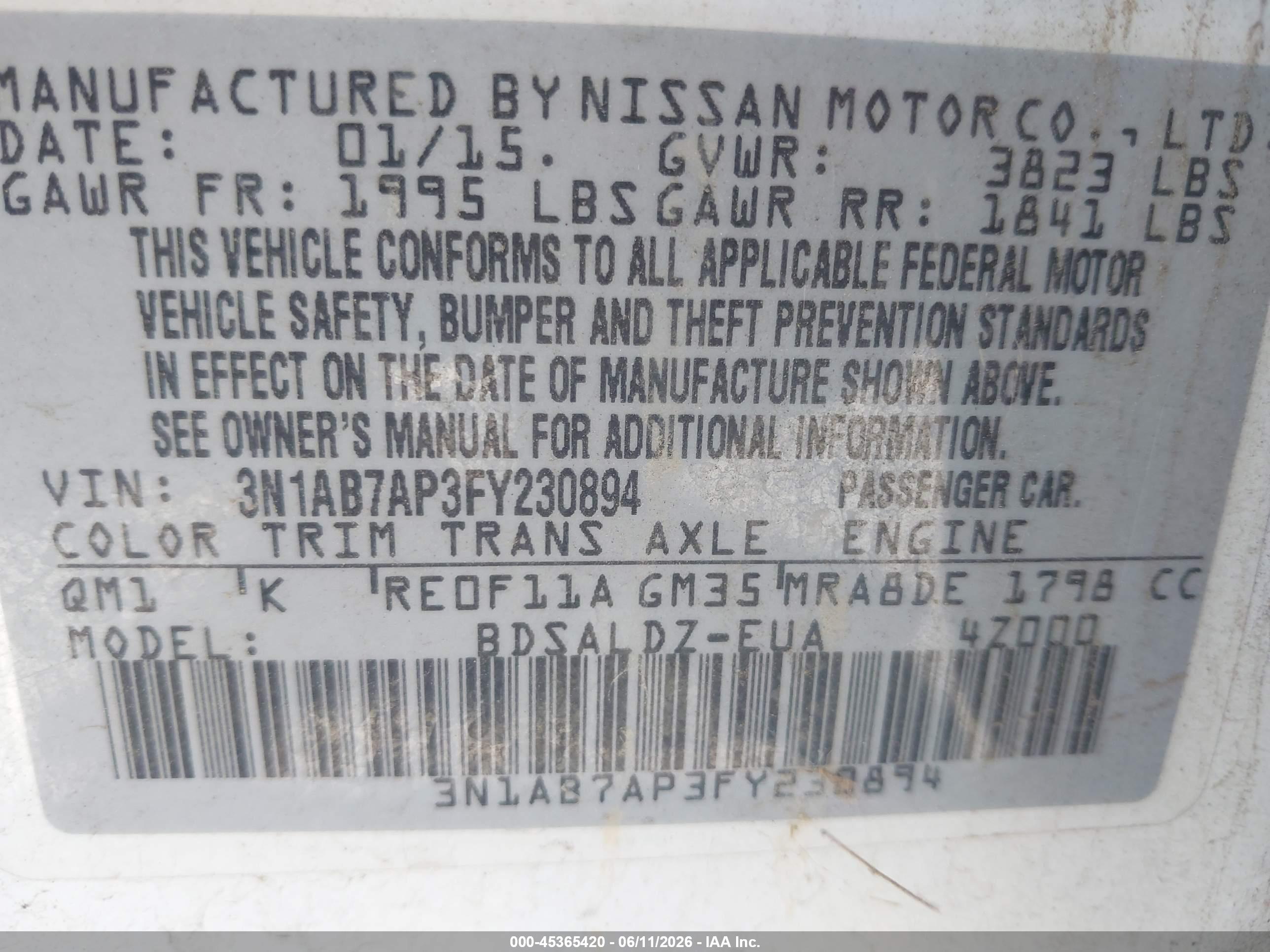NISSAN SENTRA image 9
