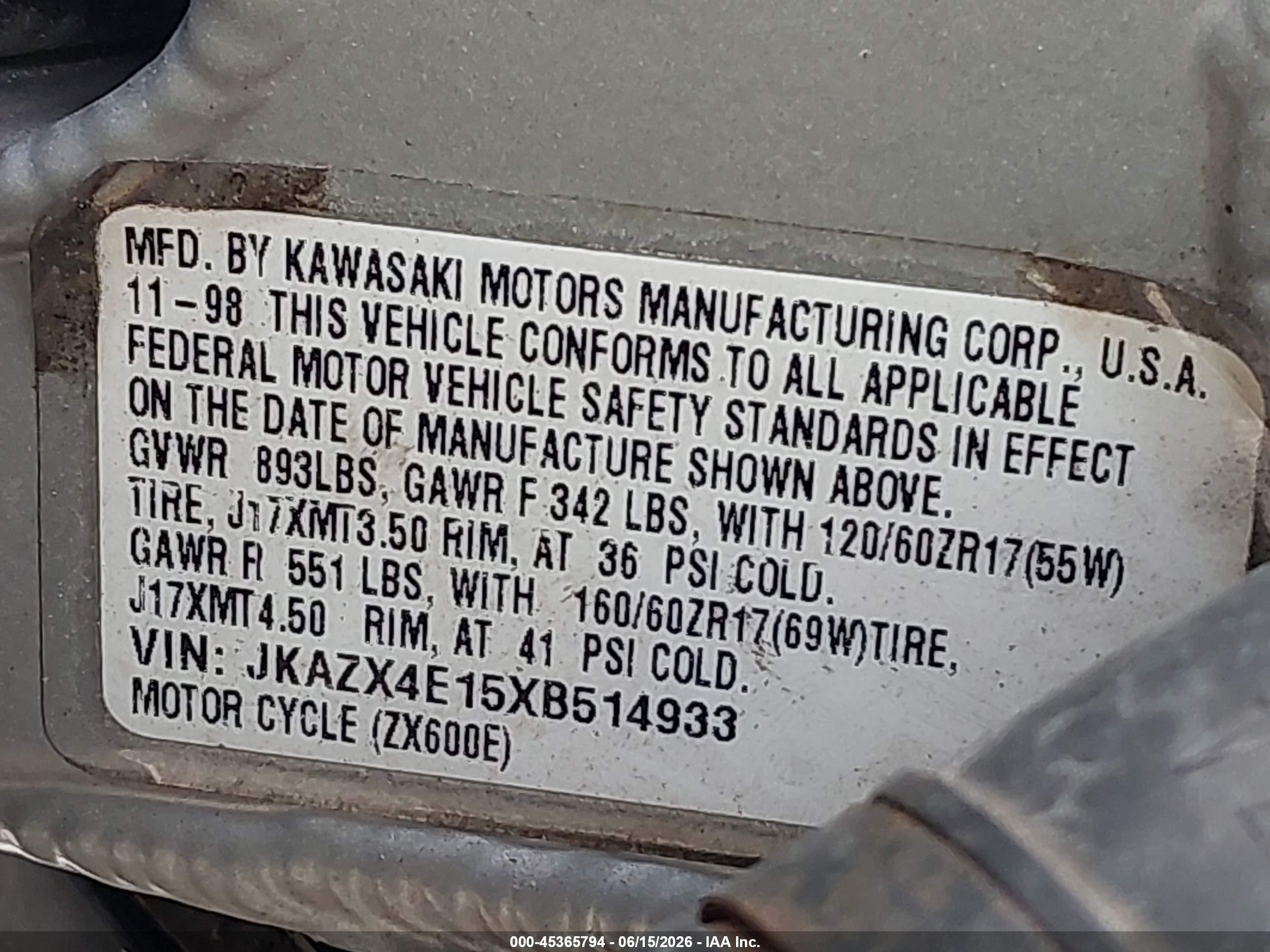 KAWASAKI ZX600 image 10