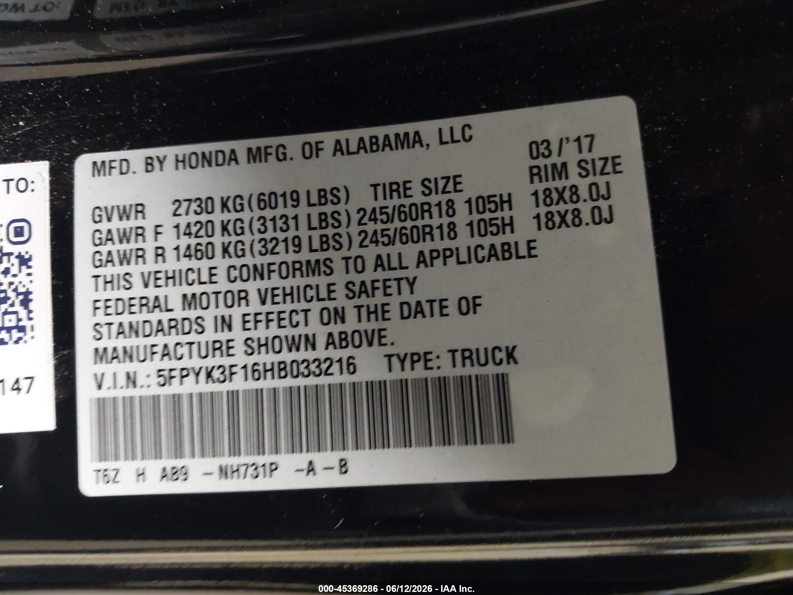 HONDA RIDGELINE image 9
