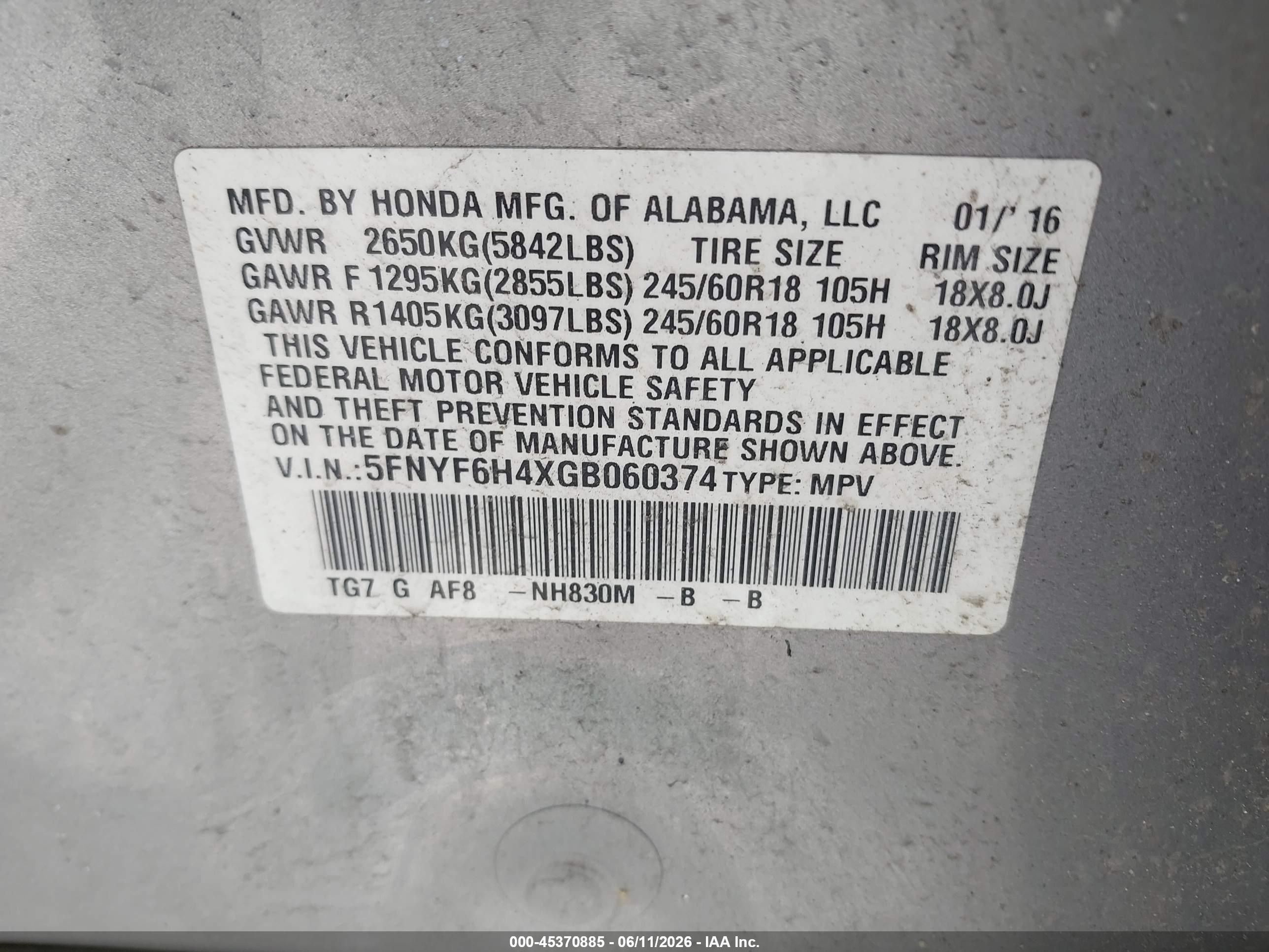 HONDA PILOT image 9