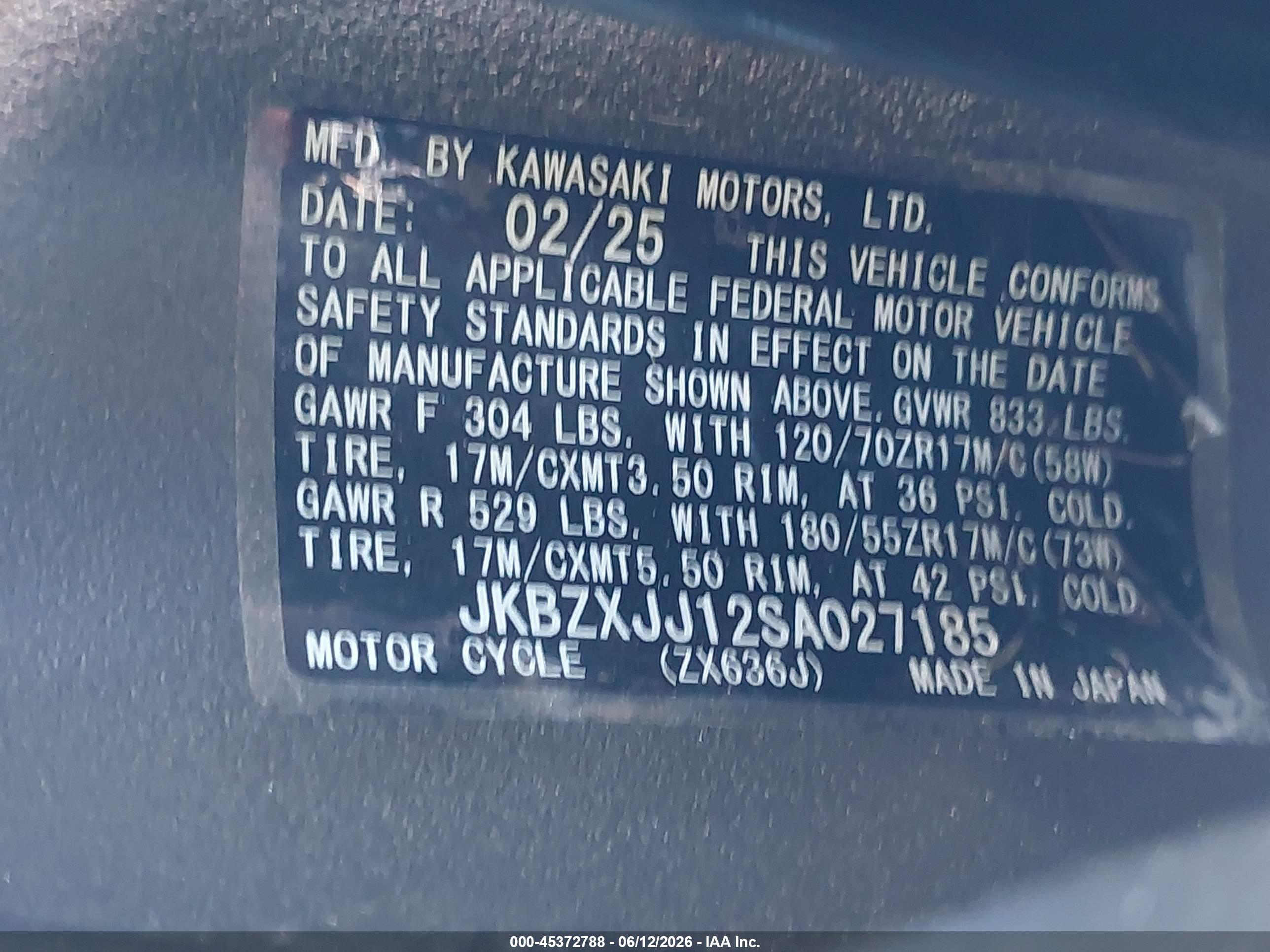 KAWASAKI ZX636 image 10